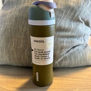 Owala Olive a Sudden insulated water bottle with built in straw